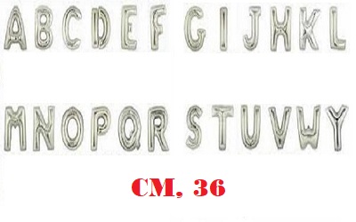 Lettere In Mylar Argento cm.36